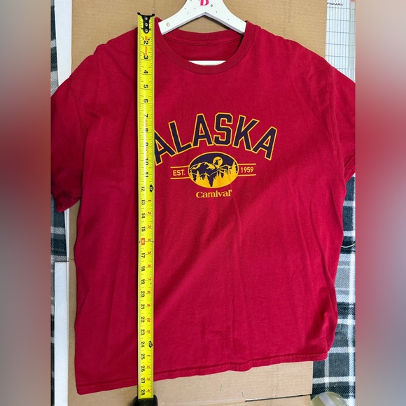 Gildan Alaska Carnival Cruise Unisex T-Shirt XL Heavy Cotton Burgundy Red - Picture 4 of 5